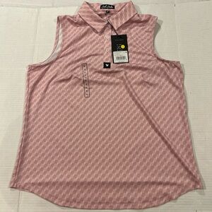 Bad Birdie Women's Size XL Core Polo SL Sleeveless Golf Geo Chip Petaluma